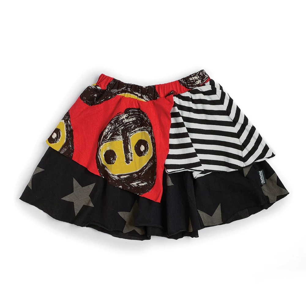 Nununu Layered Skirt - pink & yellow print